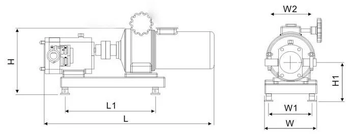 Square Inlet Top Discharge Lobe Pump